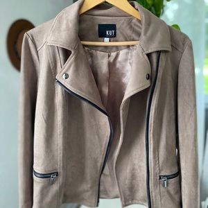 KUT from the Kloth Faux Suede Moto Jacket, Size M